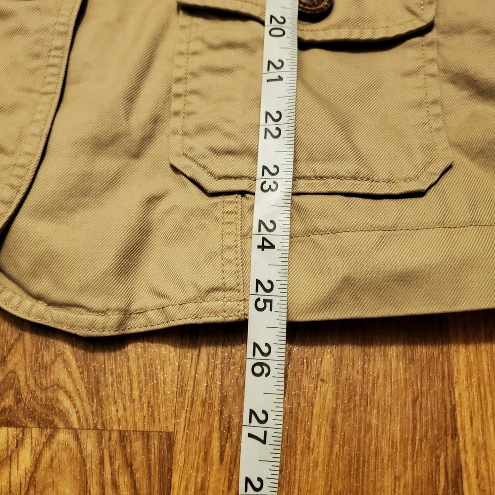 Vintage GAP Utility Field Jacket Women XL Tan Cotton Floral Lined Button Up Y2K - Picture 10 of 10